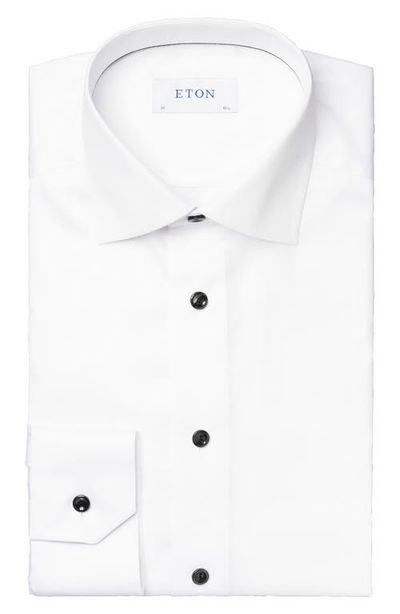 Eton Eton Contemporary Fit White Cotton Twill Dress Shirt 