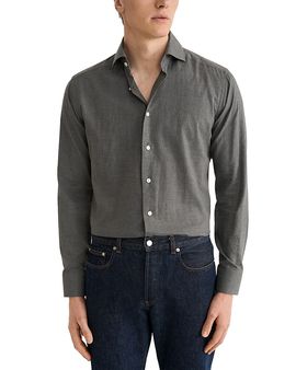 Eton Eton Cotton Contemporary Fit Solid Flannel Dress Shirt