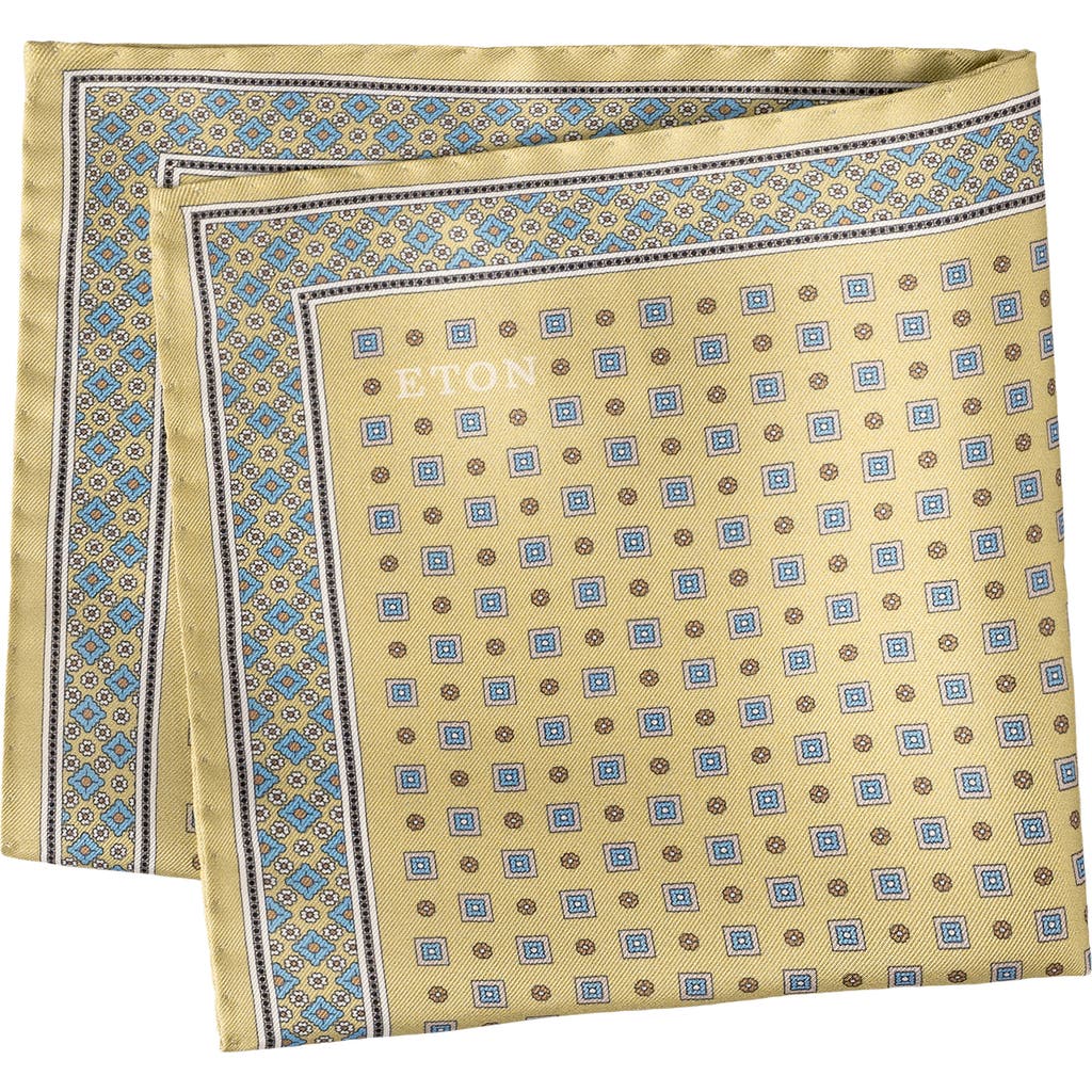 Eton Eton Geometric Print Silk Twill Pocket Square