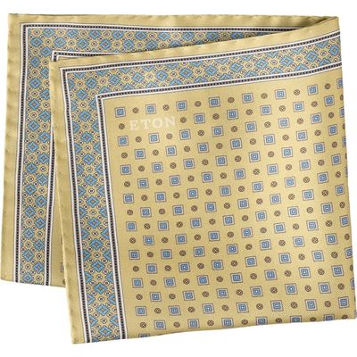 Eton Eton Geometric Print Silk Twill Pocket Square