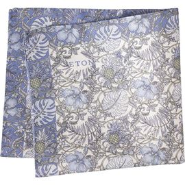 Eton Eton Light Blue Tropical Oxford Silk Pocket Square 