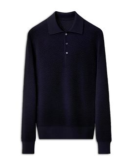 Eton Eton Merino Popcorn Stitch Polo Sweater