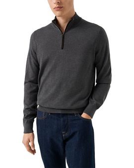 Eton Eton Merino Quarter Zip Knit Sweater