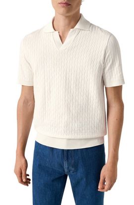 Eton Eton Open Collar Jacquard Polo