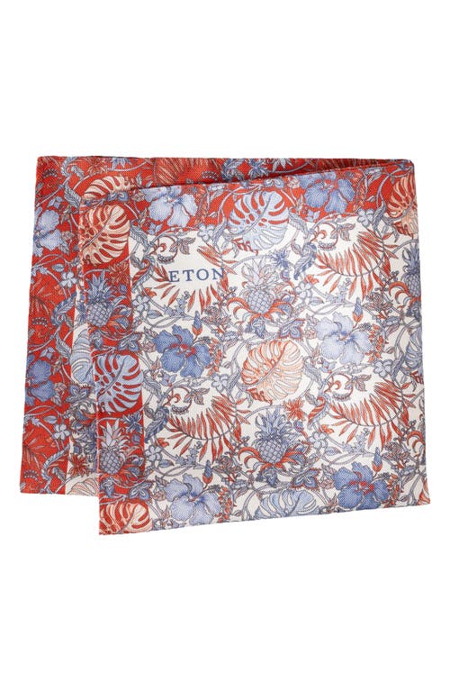 Eton Eton Red Tropical Oxford Silk Pocket Square