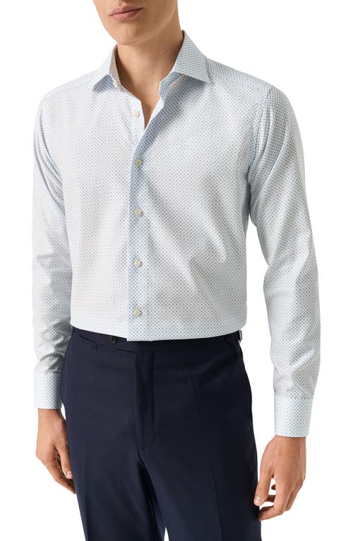 Eton Eton Slim Fit Geometric Print Organic Cotton Twill Dress Shirt