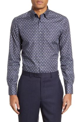 Eton Eton Slim Fit Medallion Dress Shirt