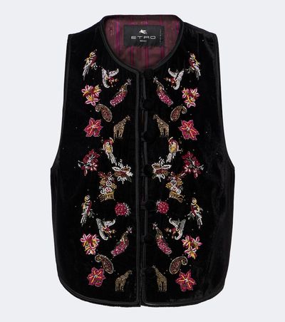 Etro Etro Beaded velvet vest