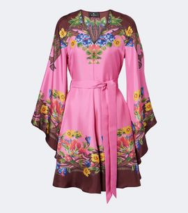 Etro Etro Belted floral silk satin minidress