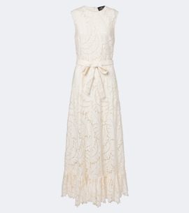 Etro Etro Belted giupure lace cotton maxi dress