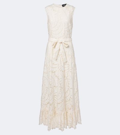 Etro Etro Belted giupure lace cotton maxi dress