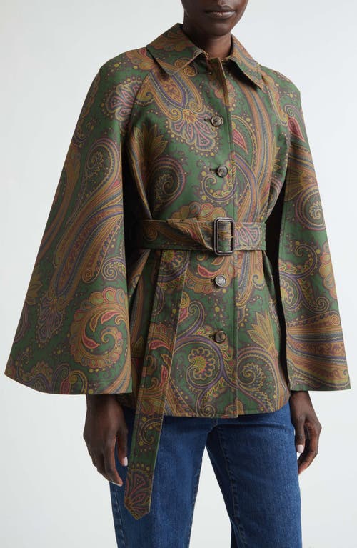 Etro Etro Belted Paisley Gabardine Cape