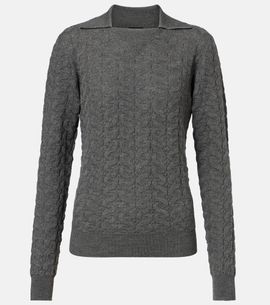 Etro Etro Cable-knit wool polo sweater
