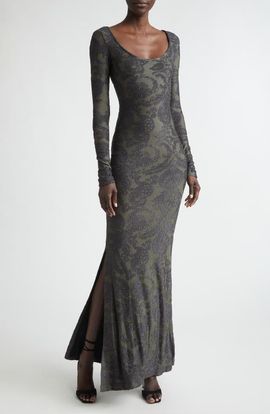 Etro Etro Chenille Jacquard Knit Trumpet Dress