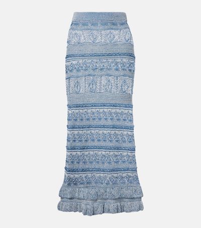 Etro Etro Crochet ruffled cotton maxi skirt
