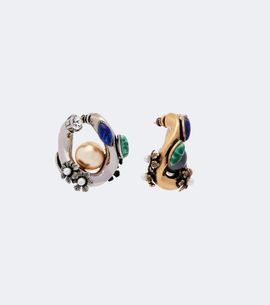 Etro Etro Crystal-embellished faux-pearl hoop earrings