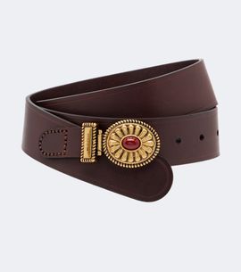Etro Etro Crystal-embellished leather belt