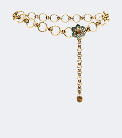 Etro Etro Embellished floral chain belt