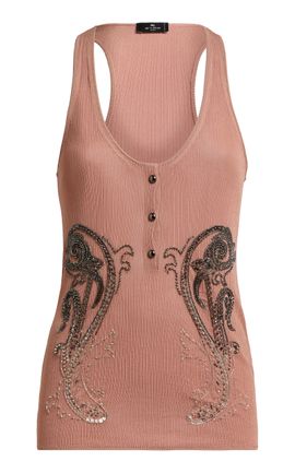Etro Etro Embroidered Knit Tank Top