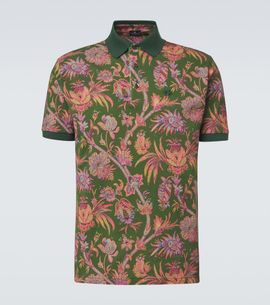 Etro Etro Floral cotton piqué polo shirt