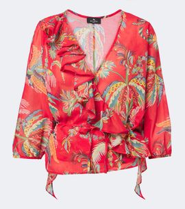 Etro Etro Floral cotton wrap top