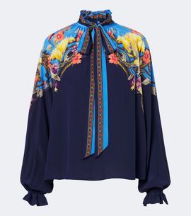 Etro Etro Floral tie-neck silk habotai blouse
