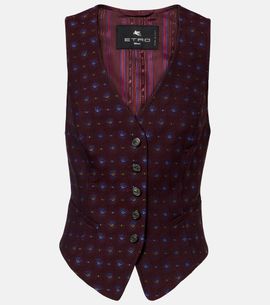 Etro Etro Floral wool and cotton jacquard vest