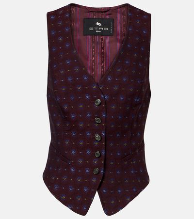 Etro Etro Floral wool and cotton jacquard vest