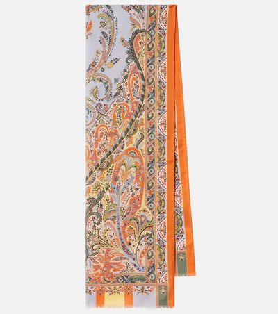 Etro Etro Floral wool and silk scarf