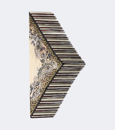 Etro Etro Fringed printed silk twill scarf