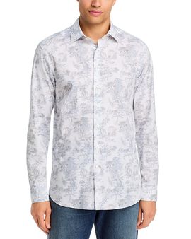 Etro Etro Garden Print Cotton Blend Shirt