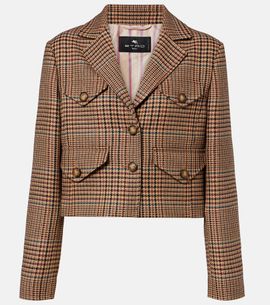 Etro Etro Houndstooth cropped wool blazer