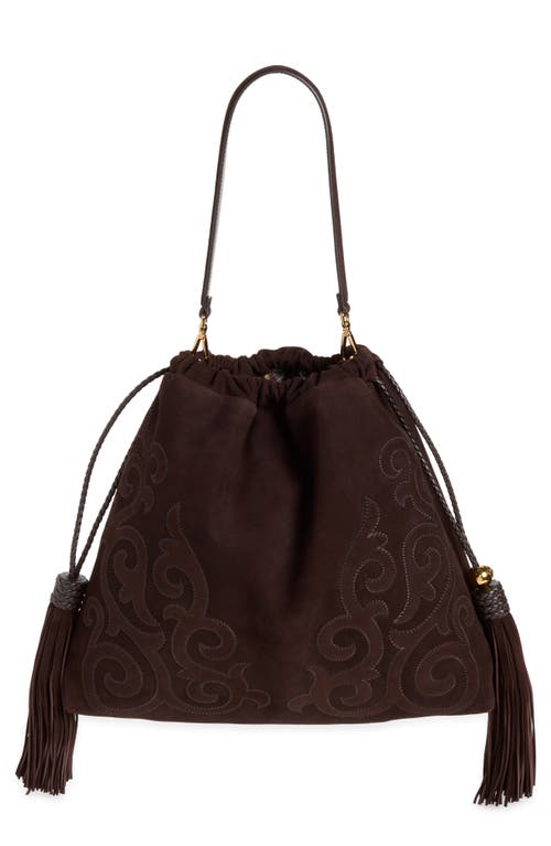 Etro Etro Large Kalispera Tassel Suede Shoulder Bag