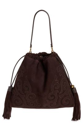 Etro Etro Large Kalispera Tassel Suede Shoulder Bag