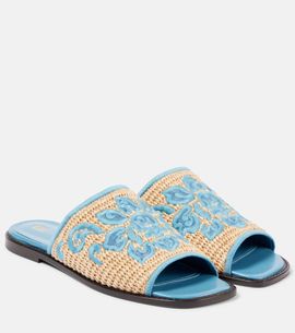 Etro Etro Leather espadrille slides