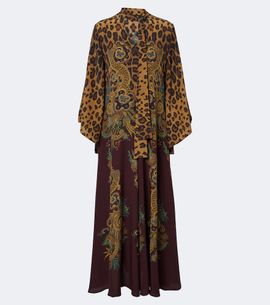 Etro Etro Leopard-print tie-neck silk maxi dress