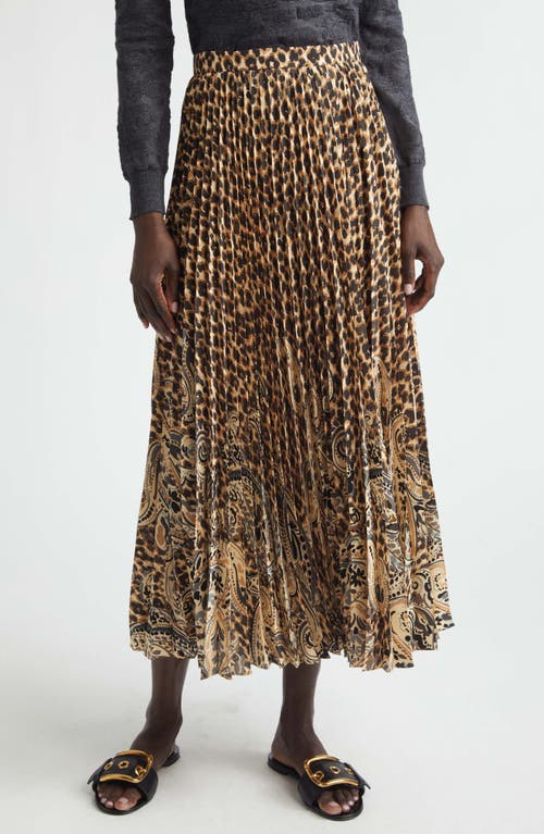 Etro Etro Mixed Print Pleated Midi Skirt