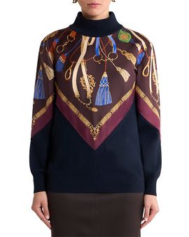 Etro Etro Mock Neck Mixed Media Sweater