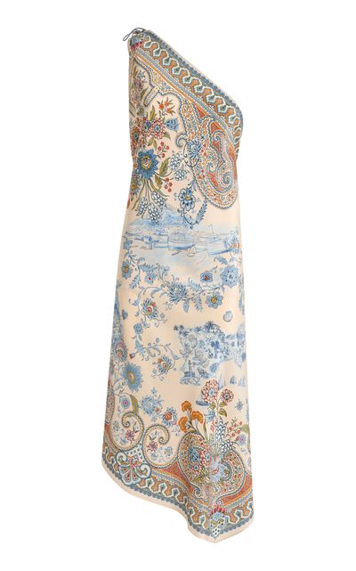 Etro Etro OneShoulder Silk Midi Dress