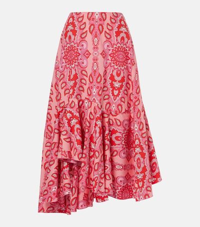 Etro Etro Paisley asymmetric cotton midi skirt