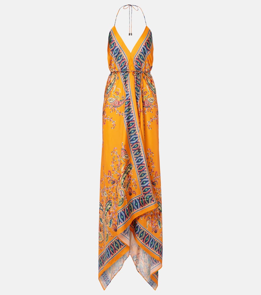 Etro - Paisley asymmetric open-back maxi dress