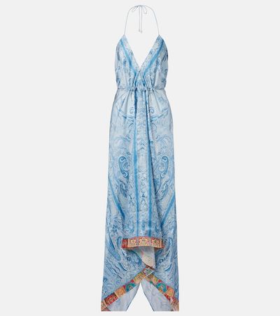 Etro Etro Paisley asymmetric silk maxi dress