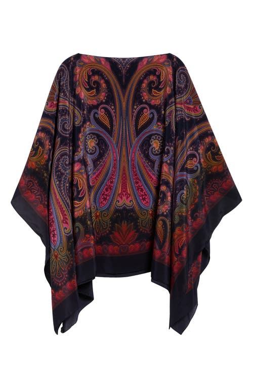 Etro Etro Paisley Degradé Print Silk Poncho