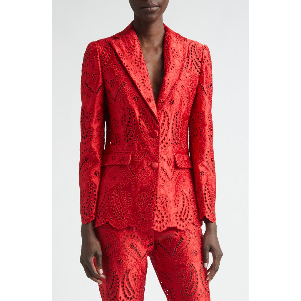 Etro Etro Paisley Eyelet Duchess Satin Blazer