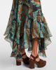 Etro Etro Paisley fringed silk gown - 6