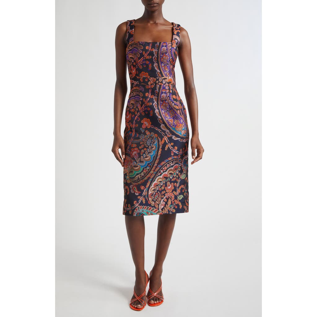 Etro Etro Paisley jacquard Sleeveless Sheath Dress