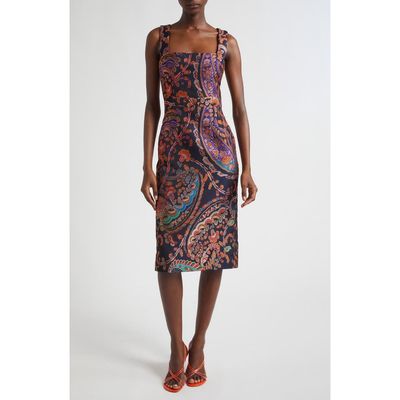 Etro Etro Paisley jacquard Sleeveless Sheath Dress