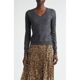 Etro Etro Paisley Jacquard Wool Blend V-Neck Sweater