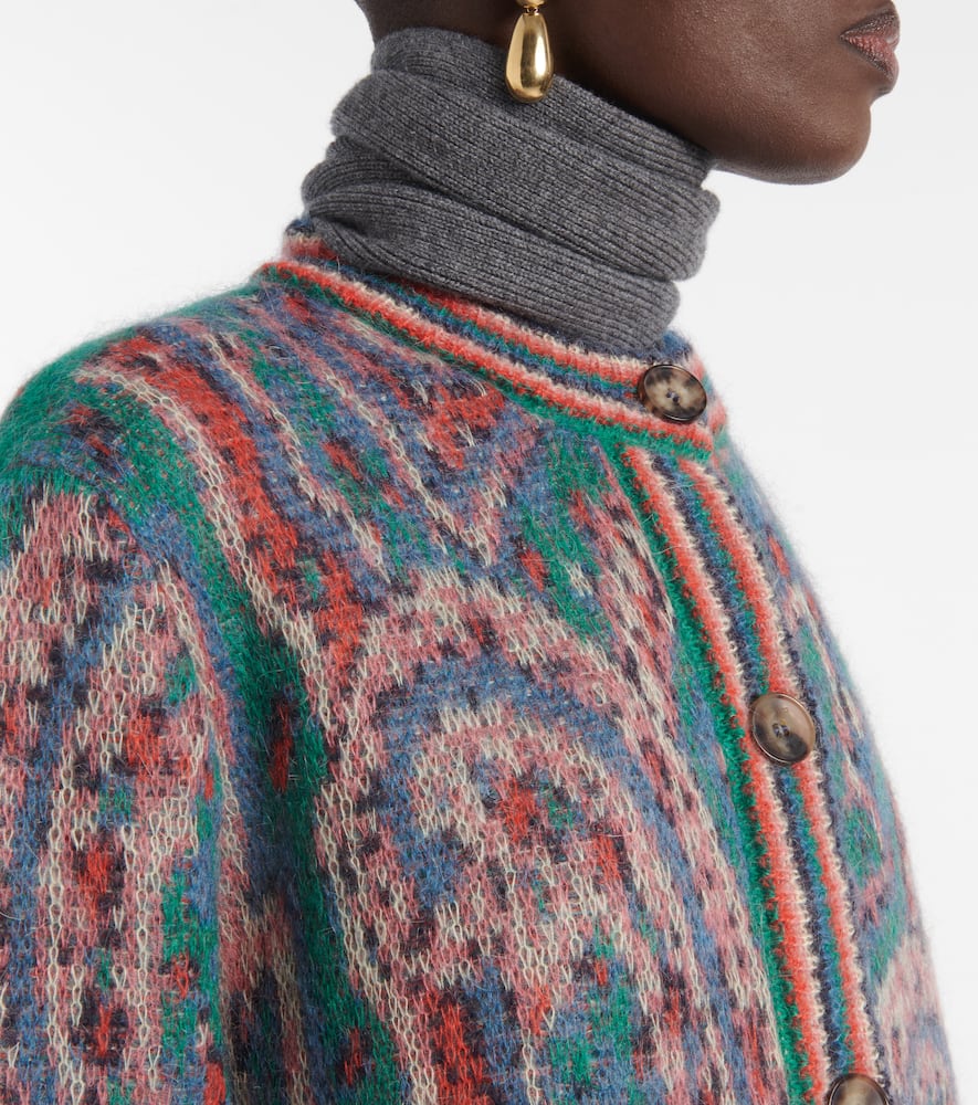 ETRO 23AW レインボー インタルシア モヘア ニット カーディガン Etro - Paisley mohair-blend jacquard cardigan