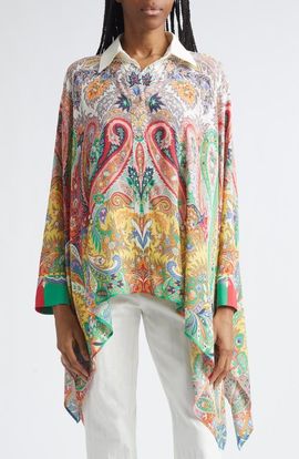Etro Etro Paisley Print Button-Up Poncho